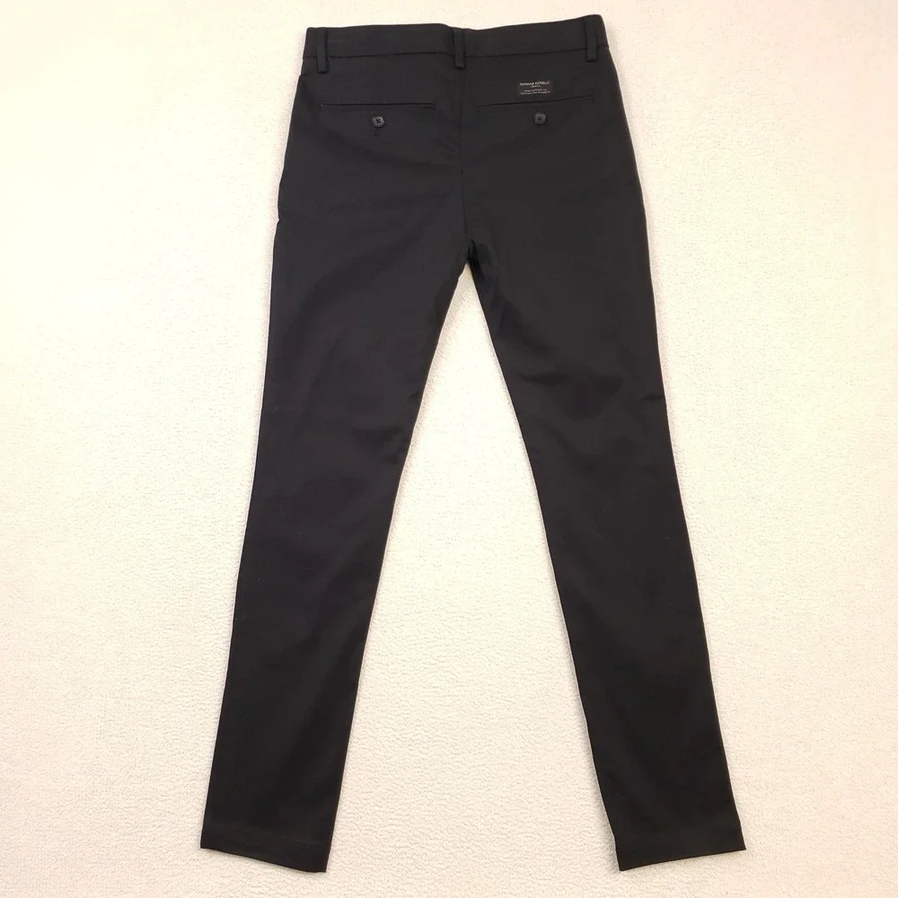 Banana Republic Fulton Skinny Fit Pants Mens 28x30 Black Chino Stretch Business